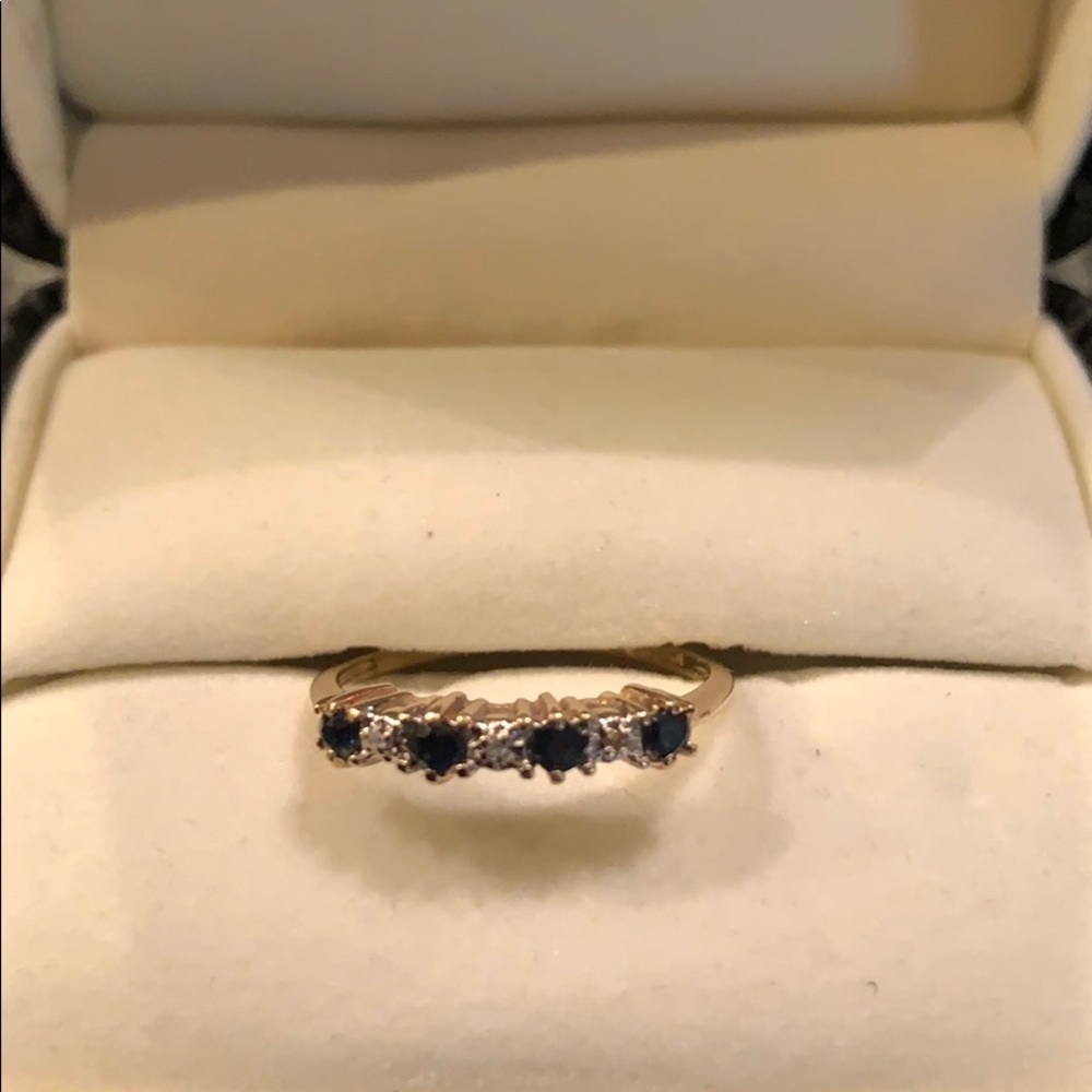 10k sapphire and diamond ring